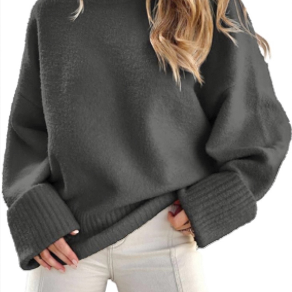 Women's Oversized Grey Soft Knit Sweater